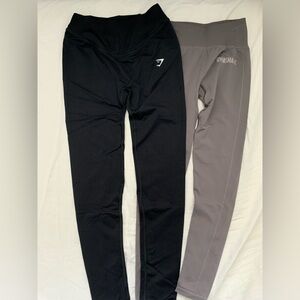 Sweat seamless leggings in black and seamless yoga leggings in dusty mauve